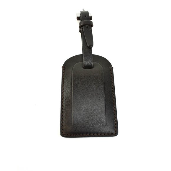FENDI: Dark Brown, Leather & Logo, Luggage Tag (mn - Picture 1 of 5